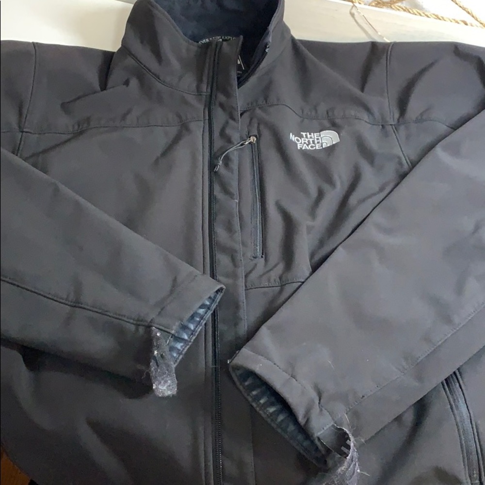 Seahawks white zip up & black north face zip up